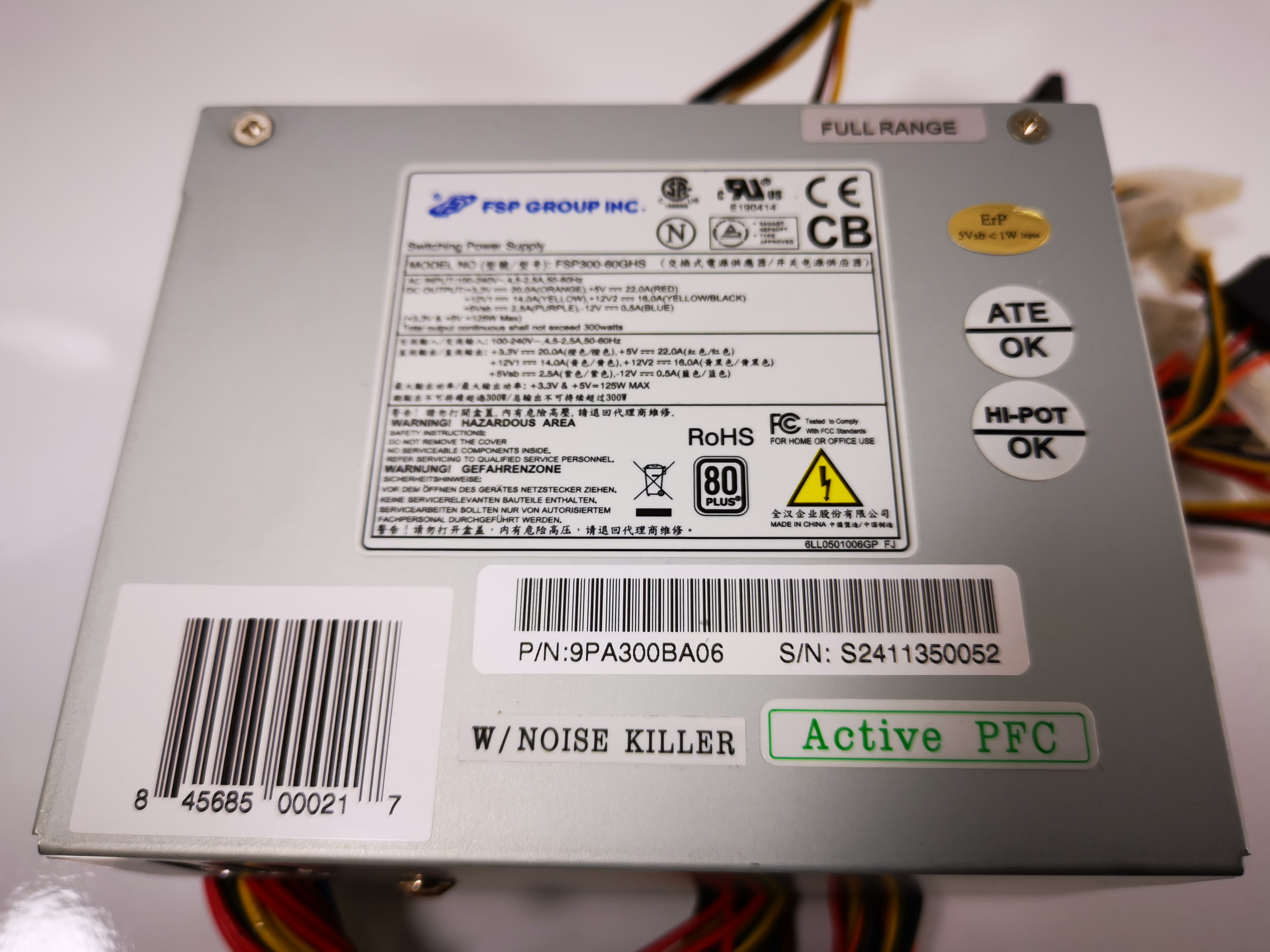 FSP-300-60GHS 300W Micro ATX Power Supply (80 Plus Certified)